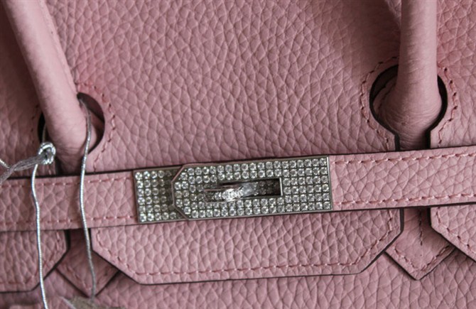 High Quality Fake Hermes Birkin Hello Kitty 35CM Togo Leather Bag Pink HK0001 (9)